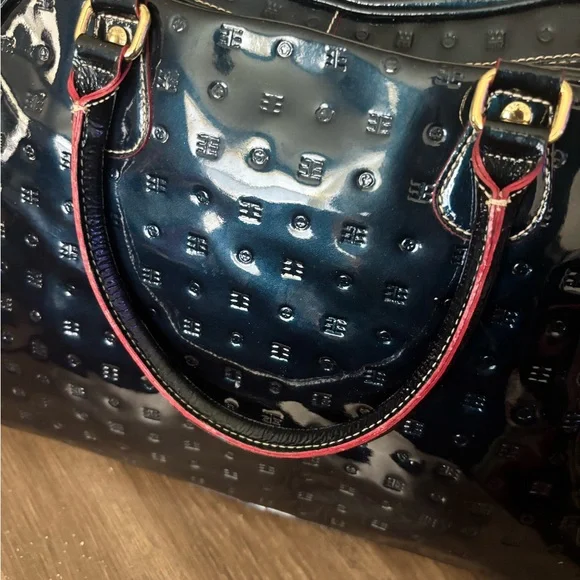 Arcadia Dark Blue Patent Leather Tote Bag - Picture 4 of 11